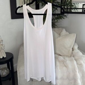 ALO YOGA Racer Back Tank Top, White, L